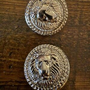 Versace Silver Lion Head Buttons